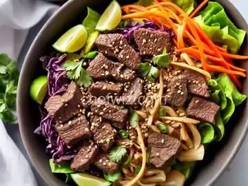 Vietnamese Beef and Red Cabbage Bowl
