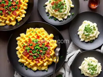 Waffled Mashed Potatoes With Bacon, Scallion, and Cheddar Recipe