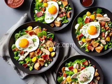 Warm Chicken, Bacon, and Egg Salad with Mayonnaise Dressing