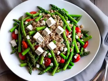 Warm Farro Salad With Asparagus, Peas, and Feta Recipe