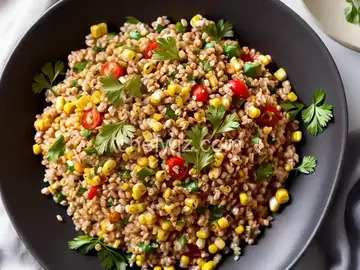 Warm Farro Salad with Charred Corn