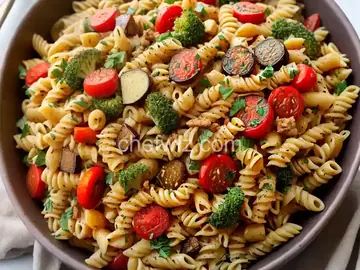 Warm Roasted Fall Vegetable Pasta Salad