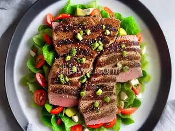 Wasabi Sesame Crusted Seared Ahi Tuna Salad