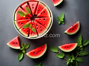 Watermelon-Mint Shrub with Watermelon Spoom Recipe