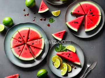 Watermelon Slices With Lime-Honey Syrup