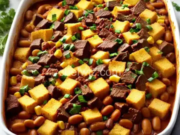Weeknight Beef And Bean Casserole With Cornbread Topping
