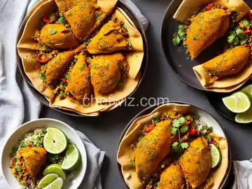 West Indian Curried Chicken Roti