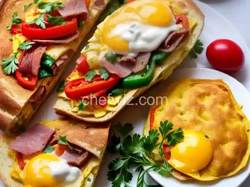 Western Omelette With Bell Pepper, Onion, Ham, and Cheese Recipe