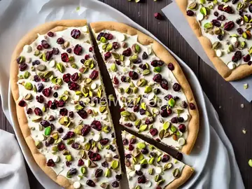 White Chocolate Bark with Pistachios and Dried Cranberries