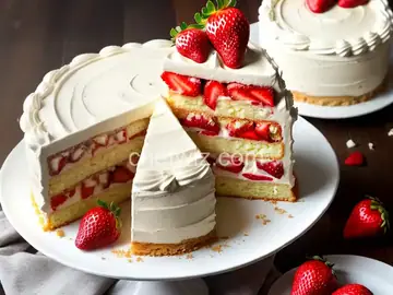 White Chocolate Strawberry Cake