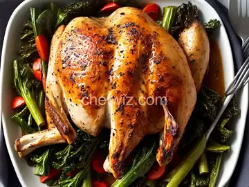 White House Garden Herb-Roasted Chicken with Braised Greens