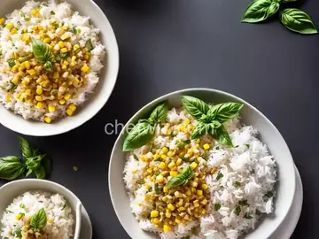 White Rice with Basil and Corn