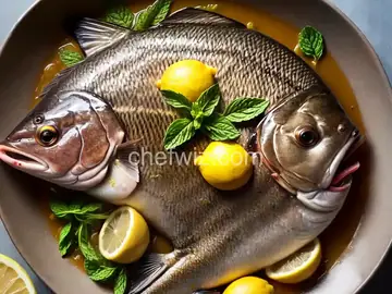 Whole Striped Bass with Lemon and Mint