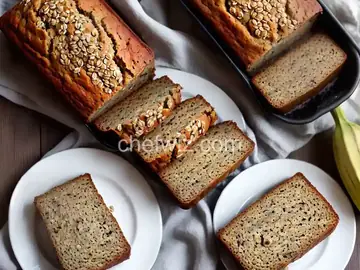 Whole Wheat Banana Bread with Flaxseed and Oats