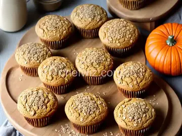 Whole Wheat Pumpkin Muffins with Oat Bran and Flaxseed