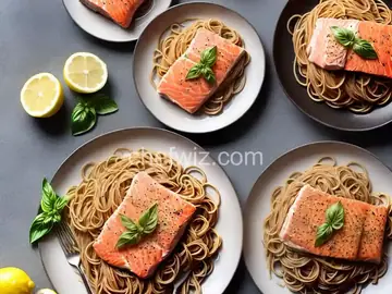 Whole-Wheat Spaghetti with Lemon, Basil, and Salmon