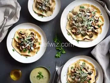 Wild Mushroom Ravioli with Butter and Parmesan Sauce