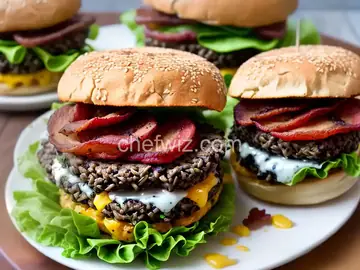 Wild Rice Burger with Bacon and Cheese