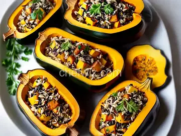 Wild Rice Stuffed Acorn Squash
