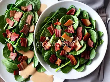 Wilted Spinach Salad and Bacon Vinaigrette