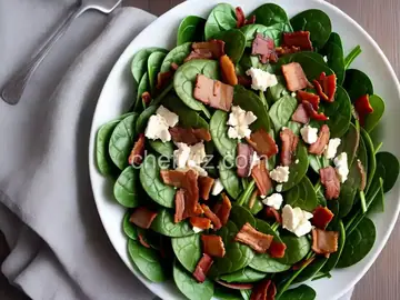 Wilted Spinach Salad with Hot Bacon Dressing
