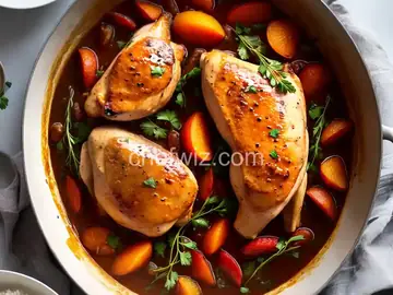 Wine-Braised Chicken with Apricots