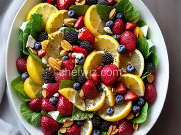 Winter Fruit Salad with Lemon Poppyseed Dressing