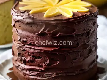 Yellow Cake with Chocolate Buttercream Frosting