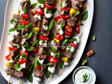 Yogurt- and Mint-Marinated Lamb Skewers Recipe