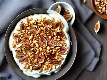 Yogurt with Fresh Figs, Honey, and Pine Nuts