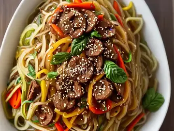 Yummy Korean Glass Noodles (Japchae)