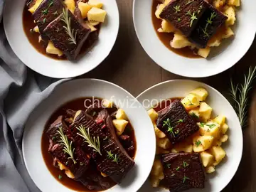 Zinfandel-Braised Beef Short Ribs with Rosemary-Parsnip Mashed Potatoes