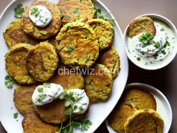 Zucchini-Lentil Fritters With Lemony Yogurt