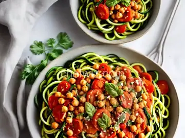 Zucchini Noodles with Arrabiata Chickpeas