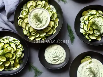 Zucchini with Dill Weed and Garlic-Yogurt Sauce
