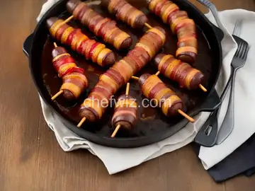 bacon wrapped smokies with butter and brown sugar