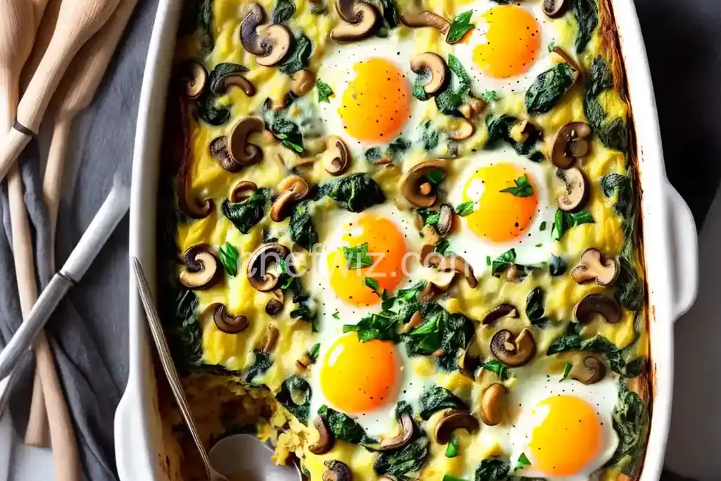 Spinach and Mushroom Egg Casserole - Chefwiz.com