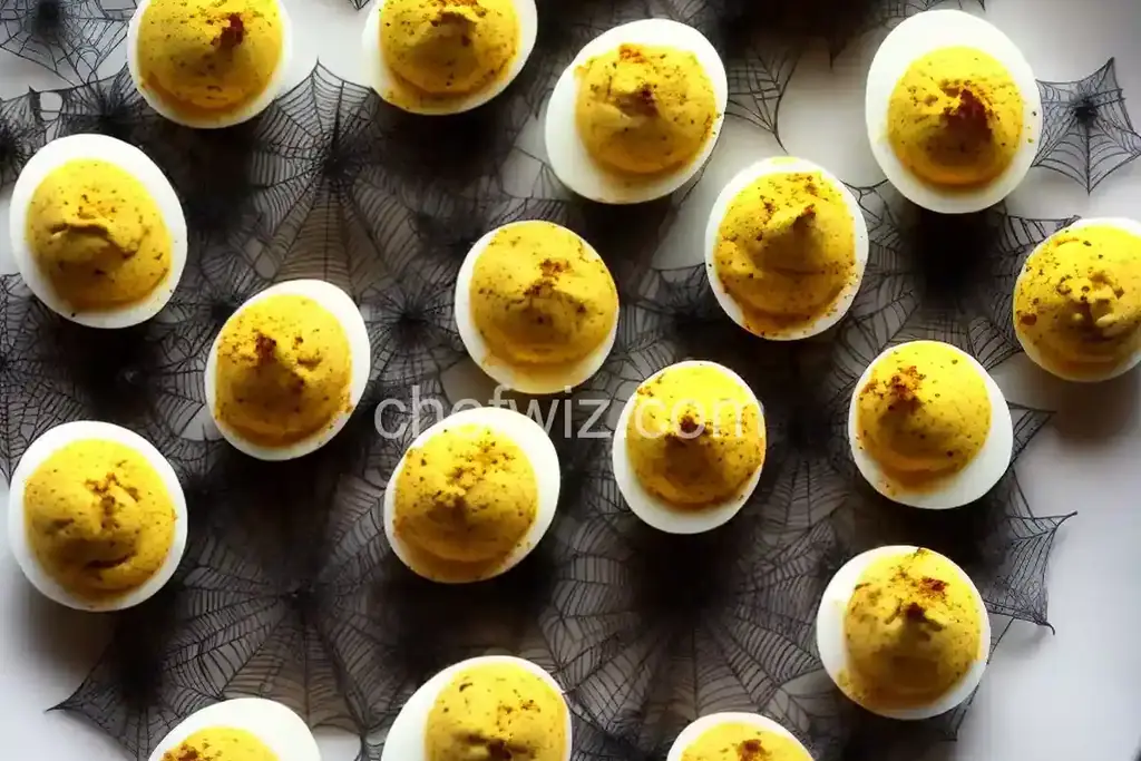 Spider Web Deviled Eggs - Chefwiz.com