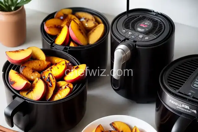 Air Fryer Grilled Peaches with Cinnamon