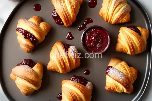 Air Fryer Mini Croissants with Nutella and Jam