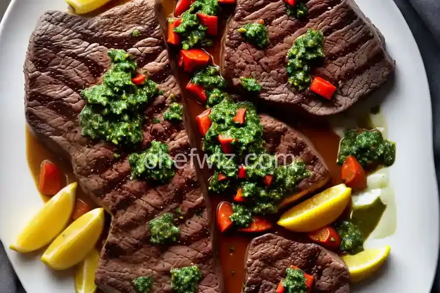 Argentinian Steak with Red Chimichurri