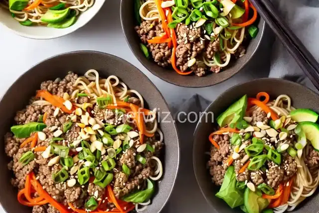 Asian Ground Beef Noodle Bowls