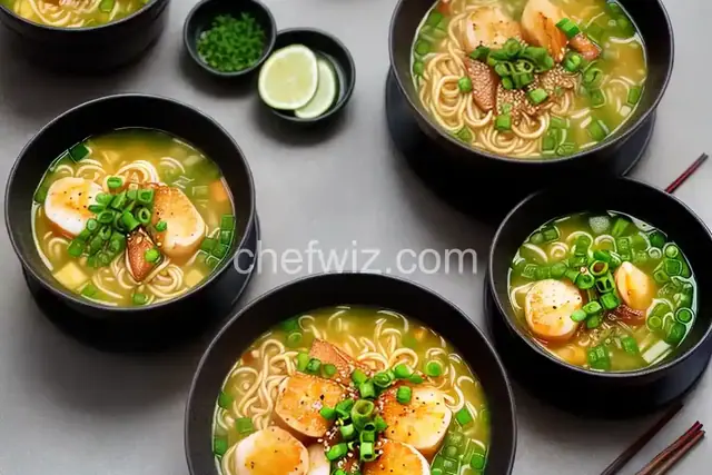 Authentic Japanese Scallop Soup with Ramen Noodles