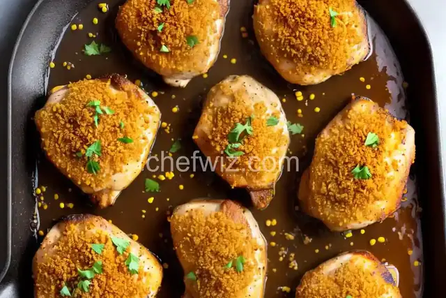 Baked Chicken Thighs Coated With Corn Flake Crumbs