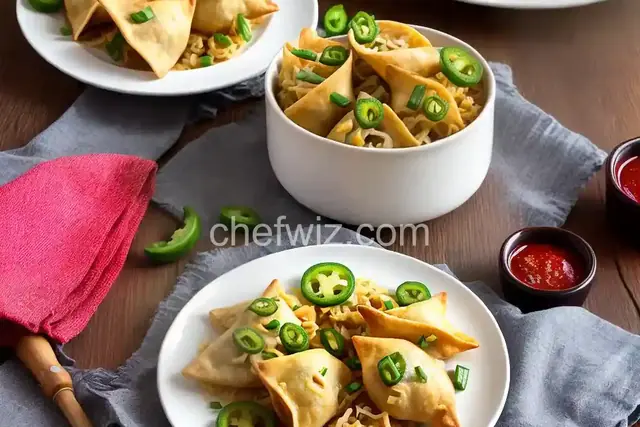 Baked Jalapeno Chicken and Cheese Wontons