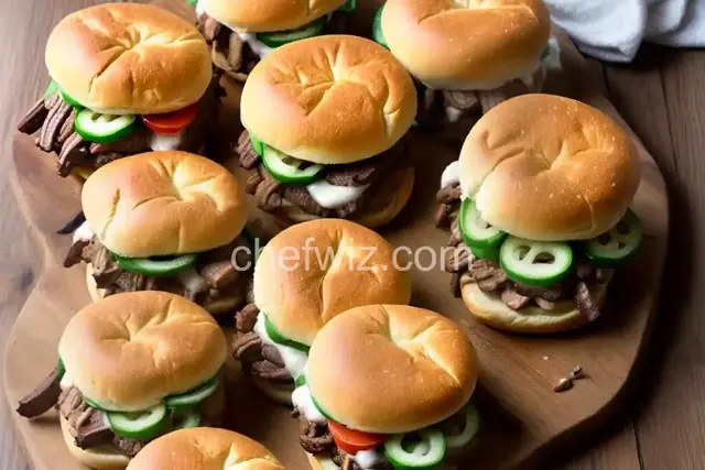 Baked Philly Cheesesteak Sliders