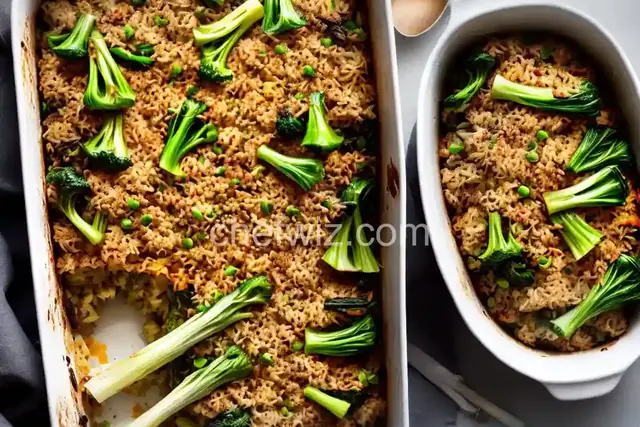 Baked Rice with Leeks and Bok Choy