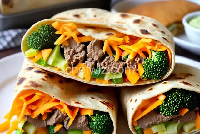 Beefy Broccoli & Cheddar Burritos
