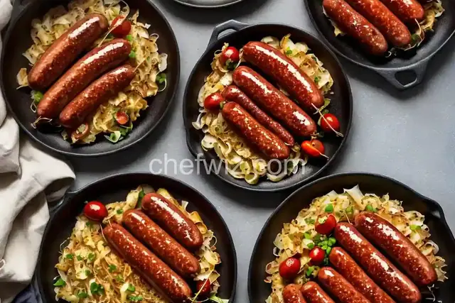 Beer Glazed Brats and Sauerkraut