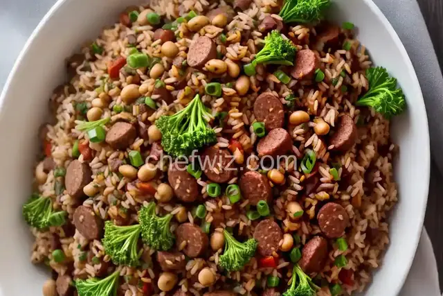 Black-Eyed Peas, Rice, and Kielbasa